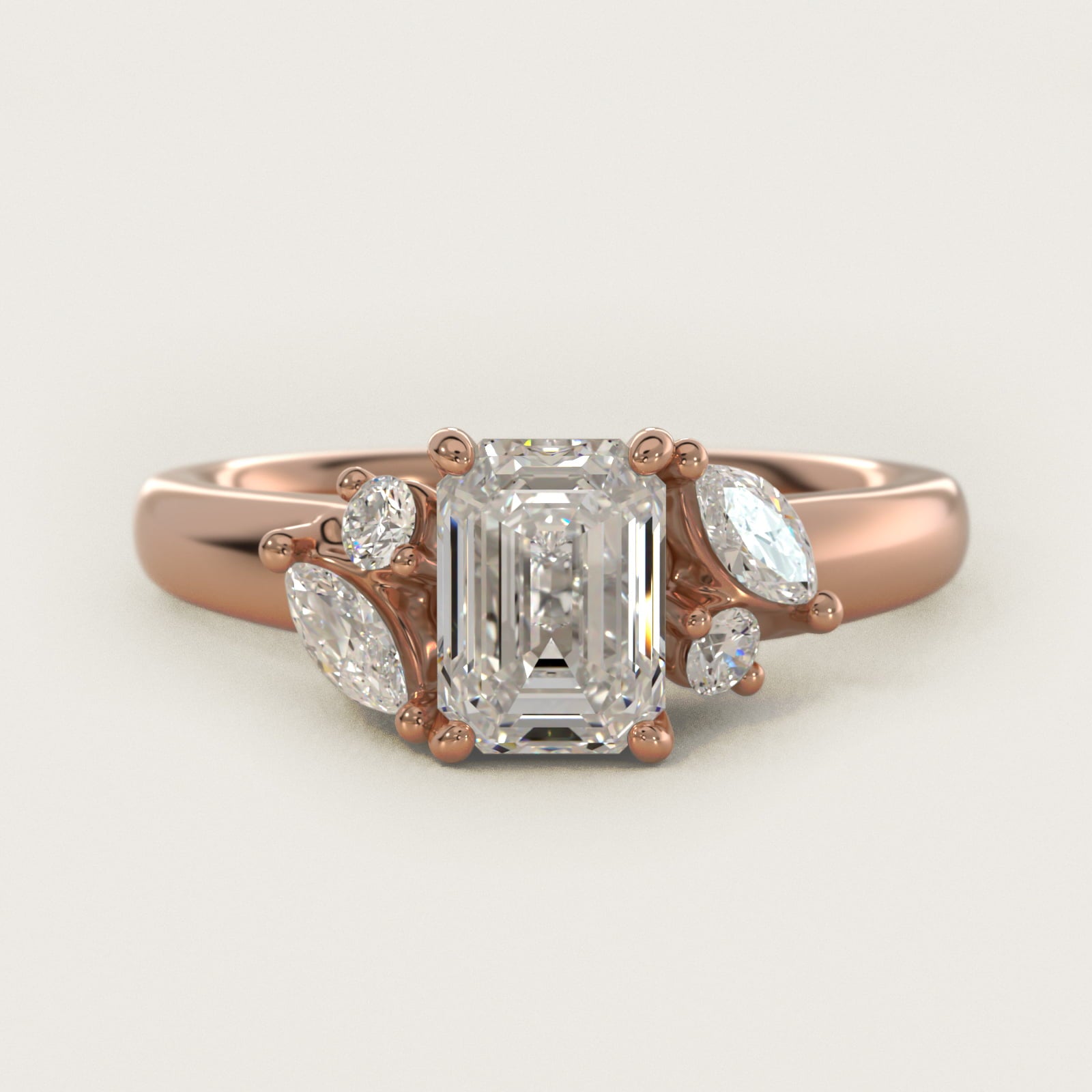 J'adore Le Jardin Diamond Engagement Ring in 18k Rose Gold (1/5 ct. tw.) - Emerald Center