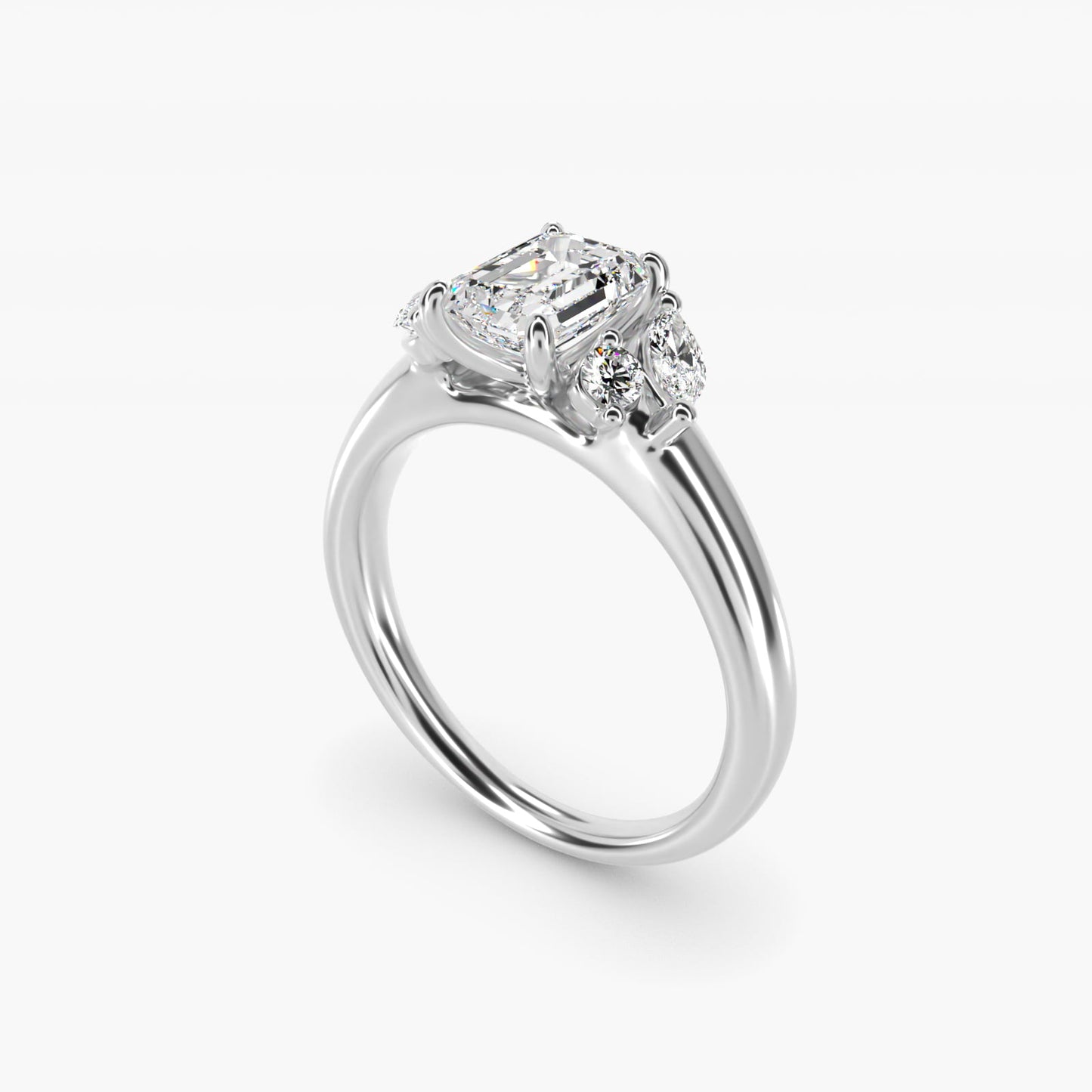J'adore Le Jardin Diamond Engagement Ring in 18k White Gold (1/5 ct. tw.) - Emerald Center