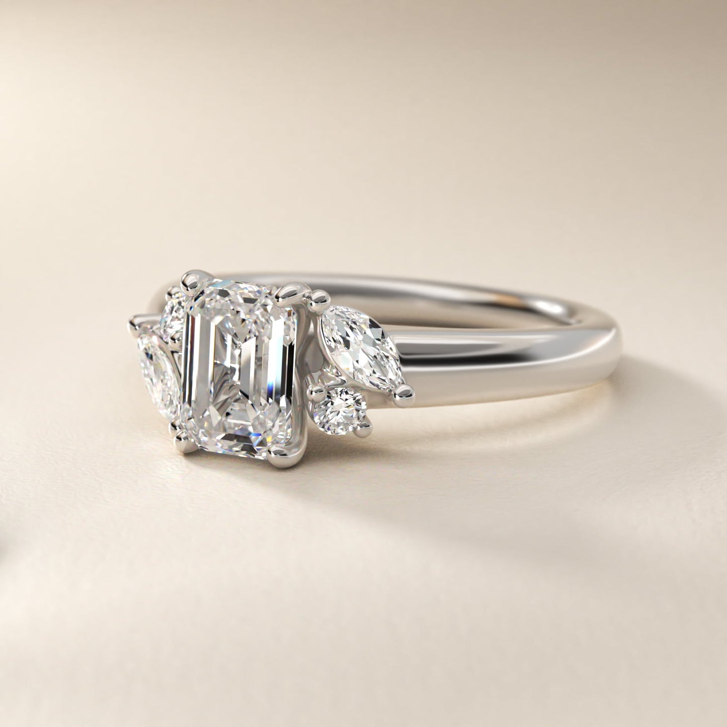 J'adore Le Jardin Diamond Engagement Ring in 18k White Gold (1/5 ct. tw.) - Emerald Center