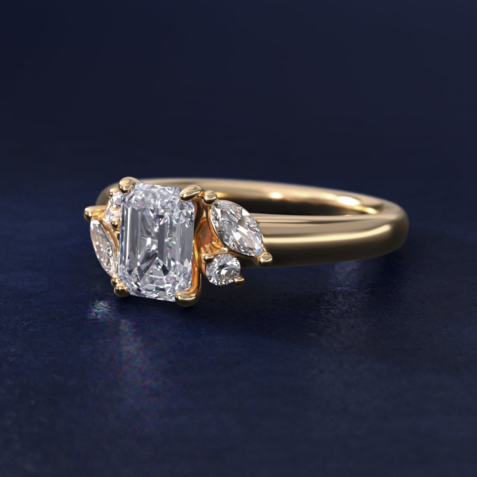 J'adore Le Jardin Diamond Engagement Ring in 18k Yellow Gold (1/5 ct. tw.) - Emerald Center