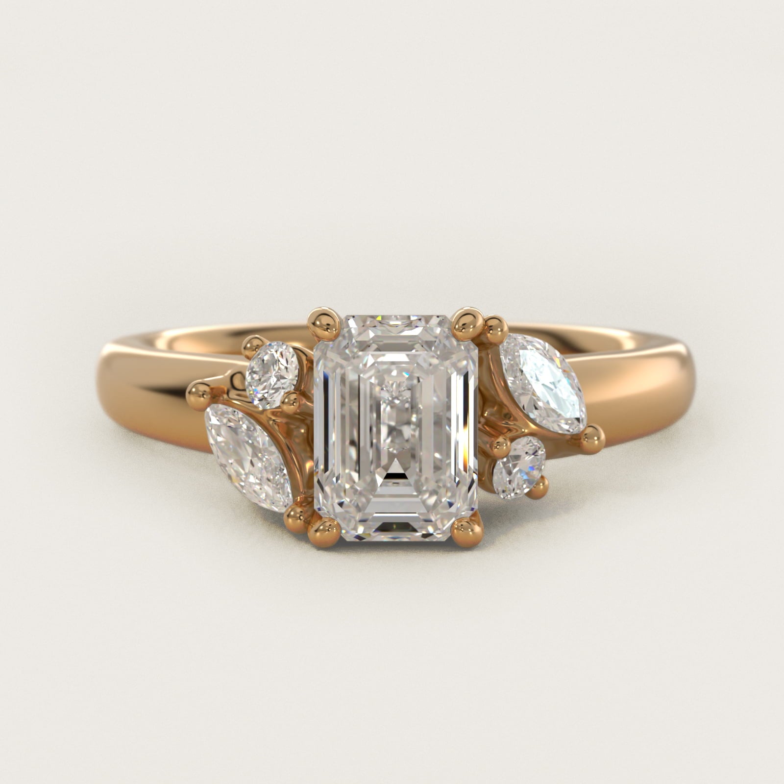 J'adore Le Jardin Diamond Engagement Ring in 18k Yellow Gold (1/5 ct. tw.) - Emerald Center