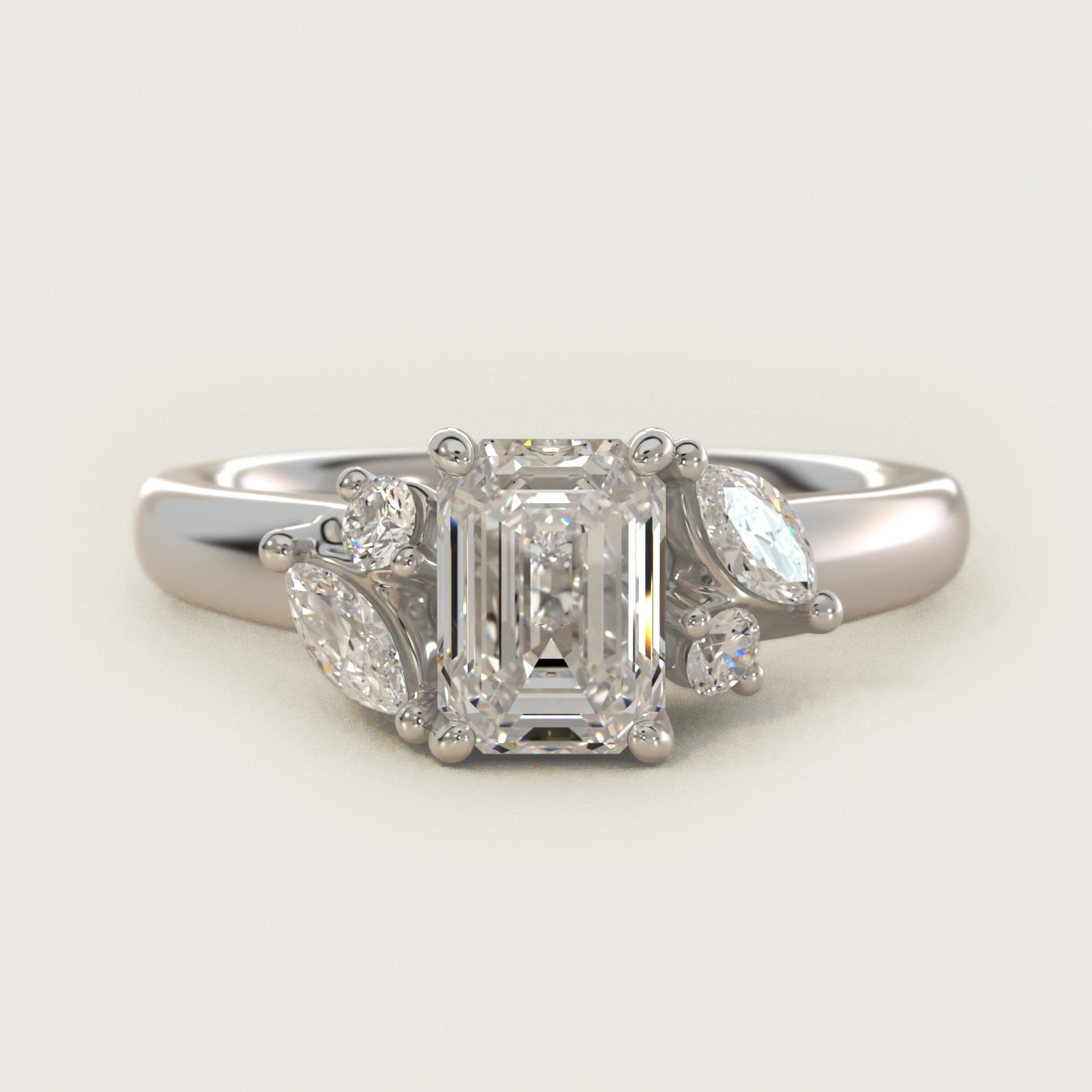 J'adore Le Jardin Diamond Engagement Ring in Platinum (1/5 ct. tw.) - Emerald Center