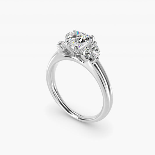 J'adore Le Jardin Diamond Engagement Ring in 14k White Gold (1/5 ct. tw.) - Heart Center