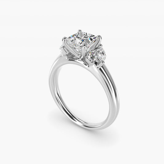 J'adore Le Jardin Diamond Engagement Ring in 14k White Gold (1/5 ct. tw.) - Princess Center