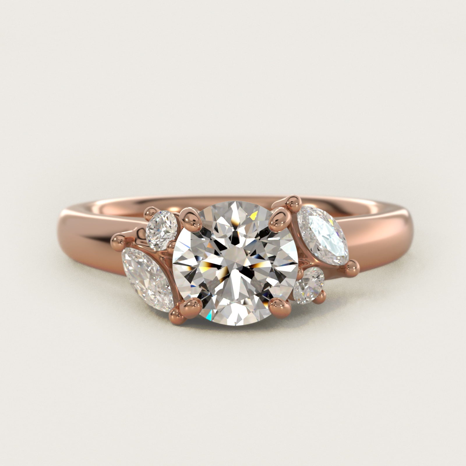 J'adore Le Jardin Diamond Engagement Ring in 18k Rose Gold (1/5 ct. tw.) - Round Center