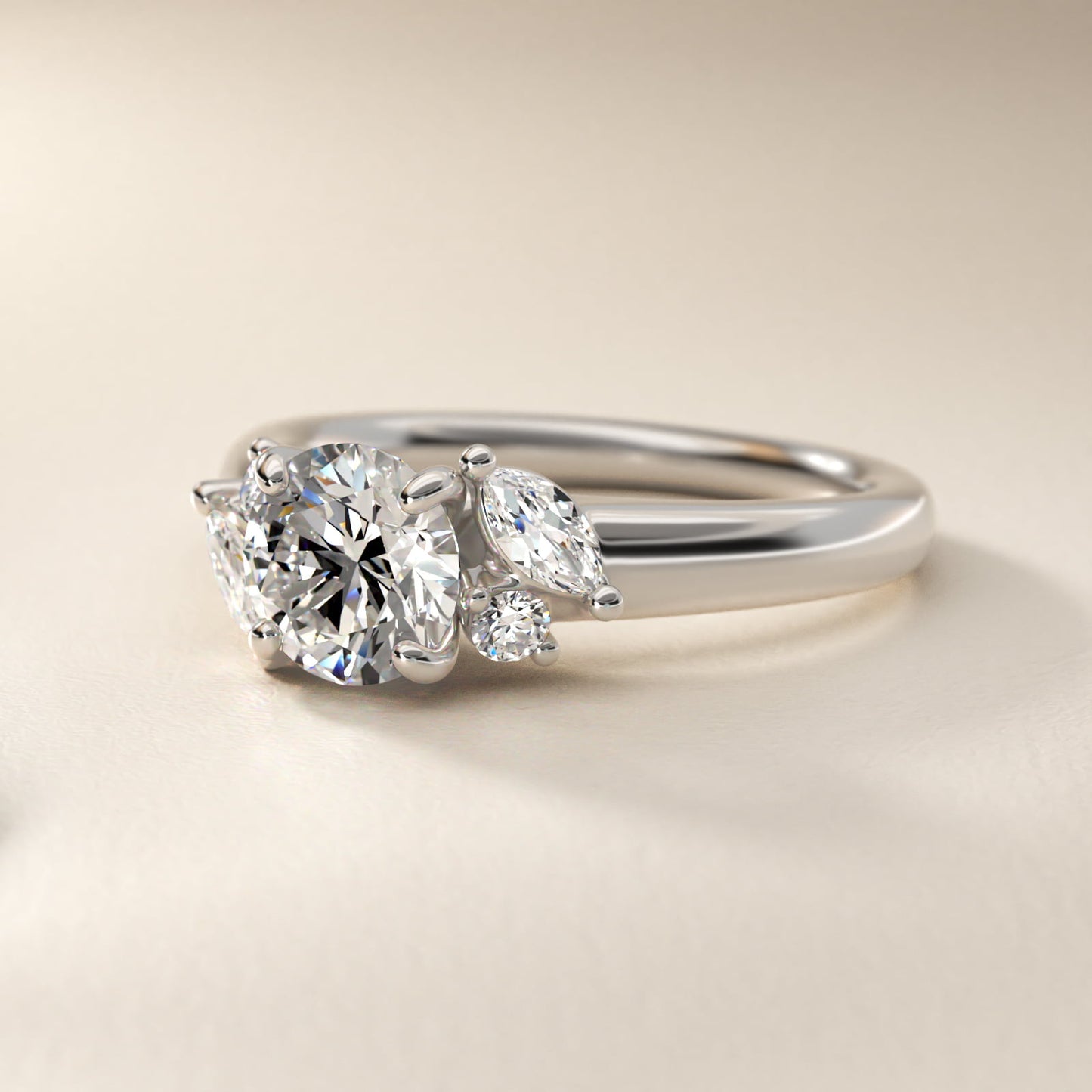 J'adore Le Jardin Diamond Engagement Ring in 18k White Gold (1/5 ct. tw.) - Round Center