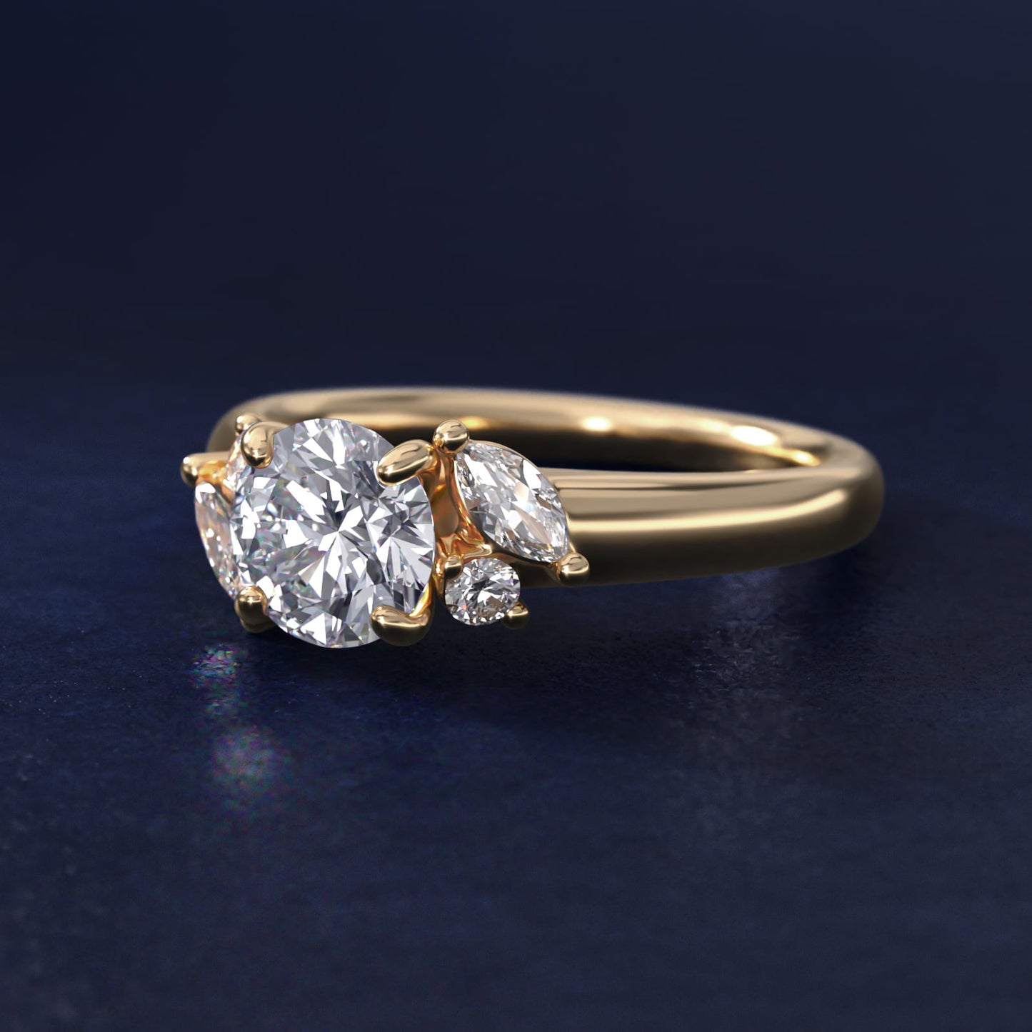 J'adore Le Jardin Diamond Engagement Ring in 18k Yellow Gold (1/5 ct. tw.) - Round Center