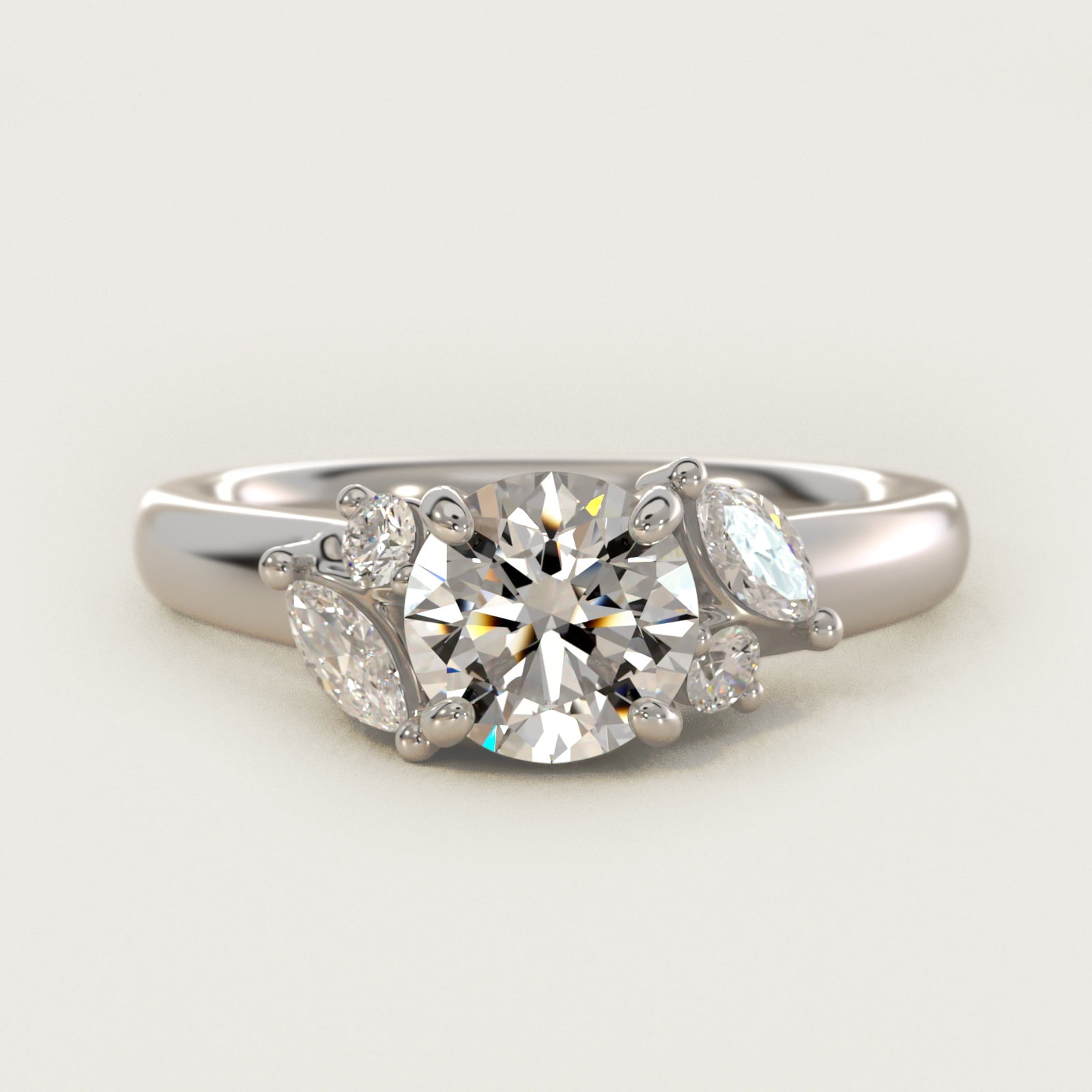 J'adore Le Jardin Diamond Engagement Ring in Platinum (1/5 ct. tw.) - Round Center