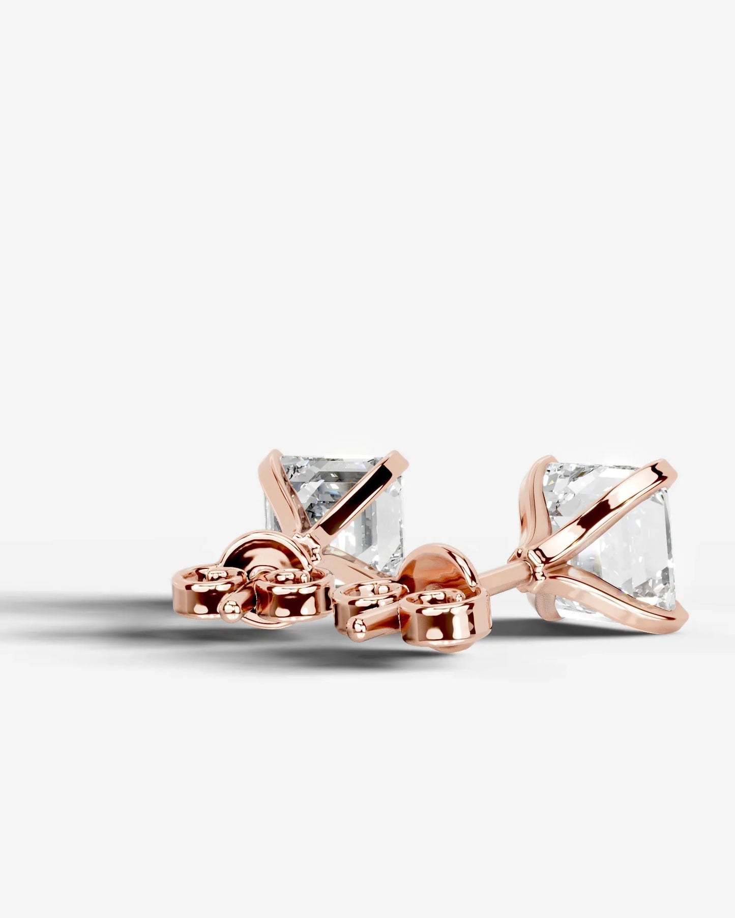 Jamie Lab Grown Diamond Earrings Asscher - Rose Gold