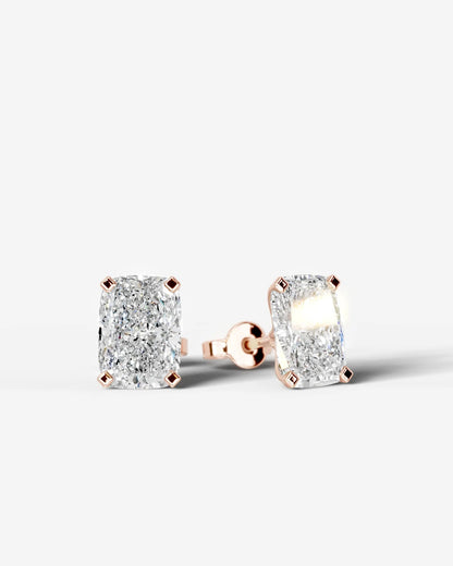 Jamie Lab Grown Diamond Earrings Elongated Cushion - Rose Gold