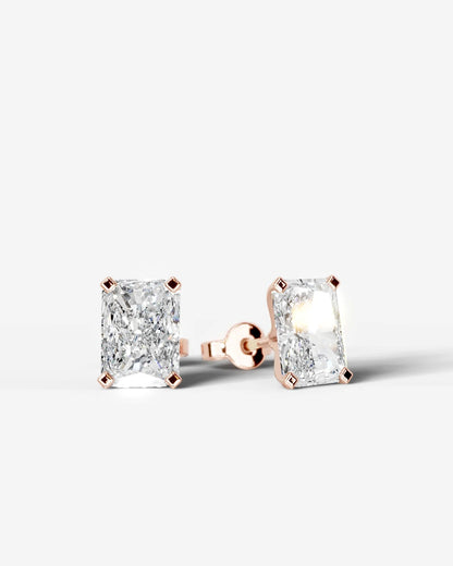 Jamie Lab Grown Diamond Earrings Elongated Radiant - Rose Gold