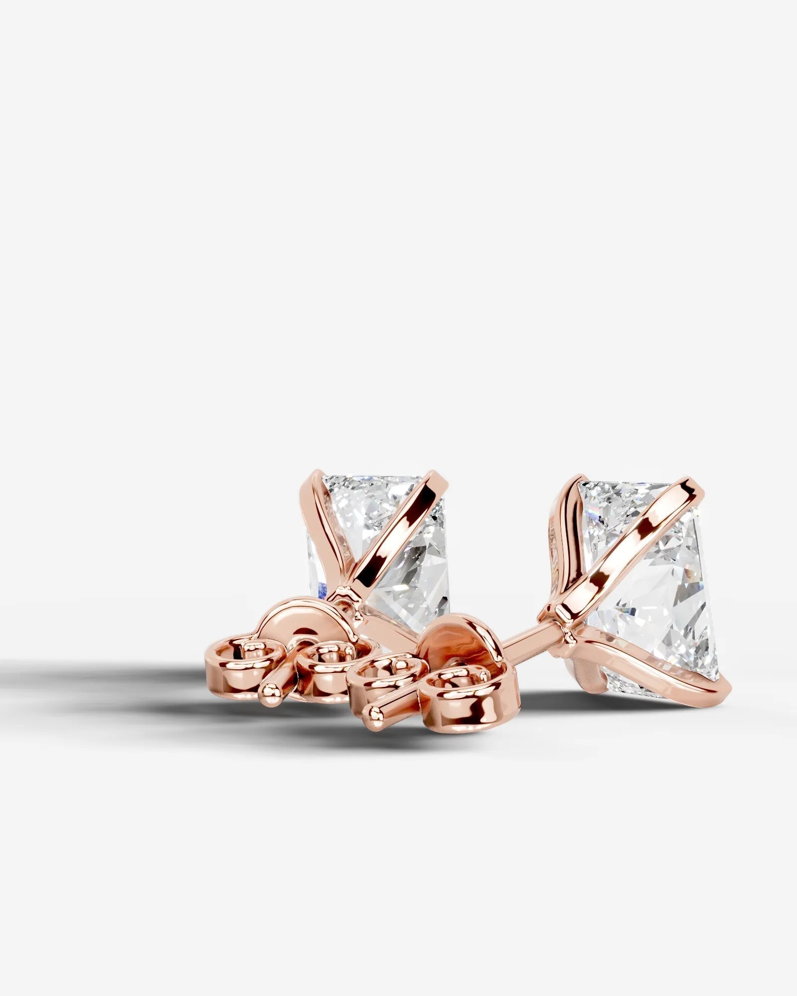 Jamie Lab Grown Diamond Earrings Elongated Radiant - Rose Gold