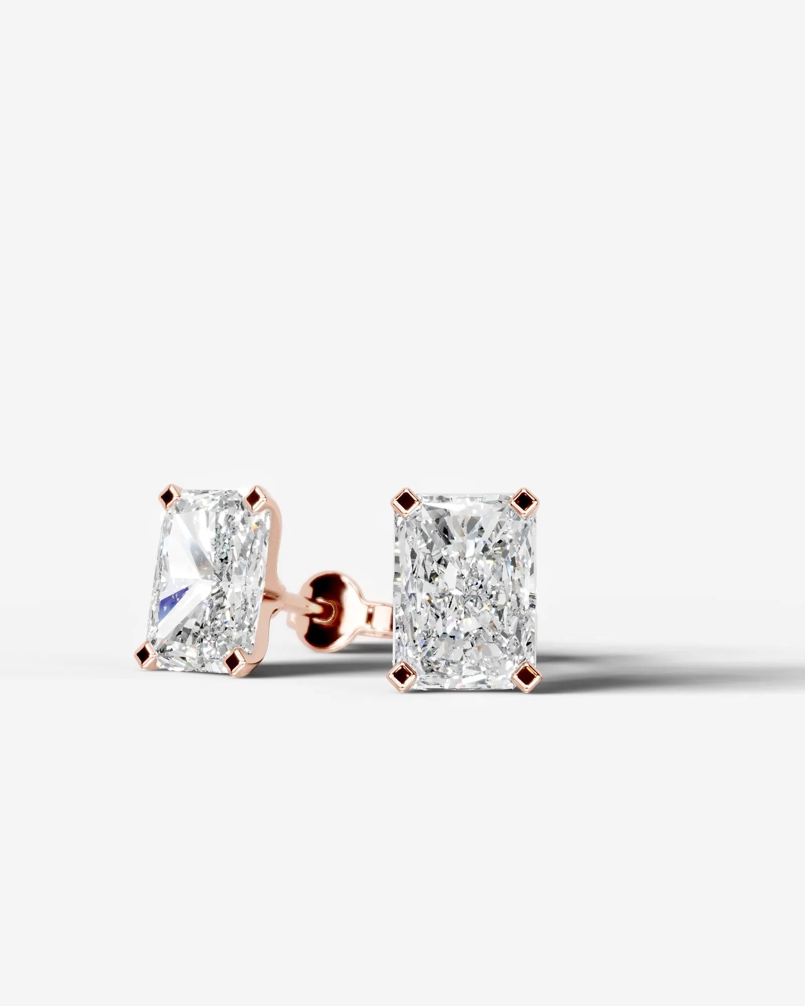 Jamie Lab Grown Diamond Earrings Elongated Radiant - Rose Gold