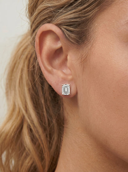 Jamie Lab Grown Diamond Earrings Emerald - Rose Gold