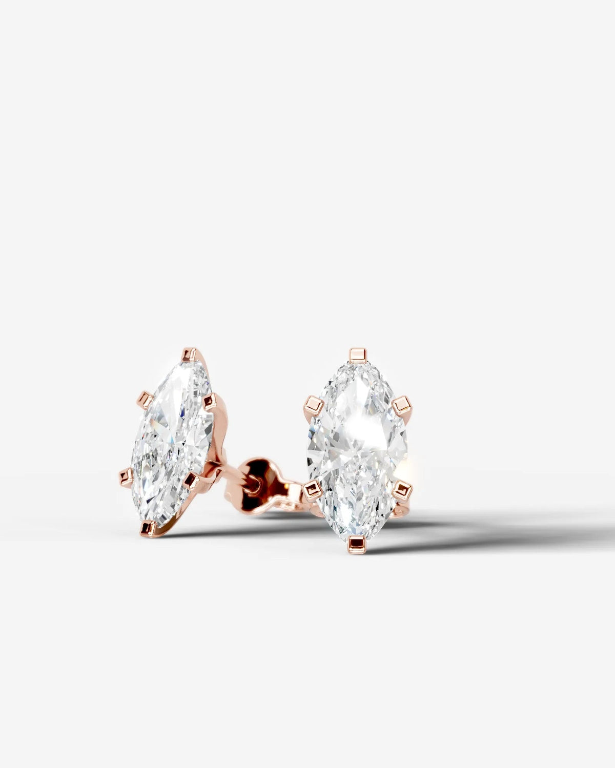 Jamie Lab Grown Diamond Earrings Marquise - Rose Gold