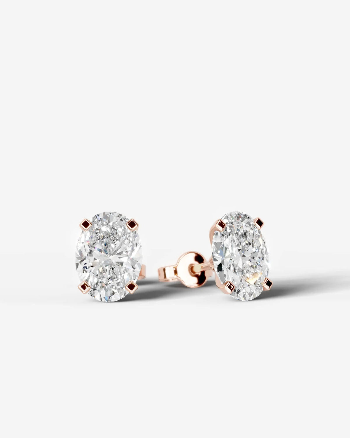Jamie Lab Grown Diamond Earrings Oval - Rose Gold