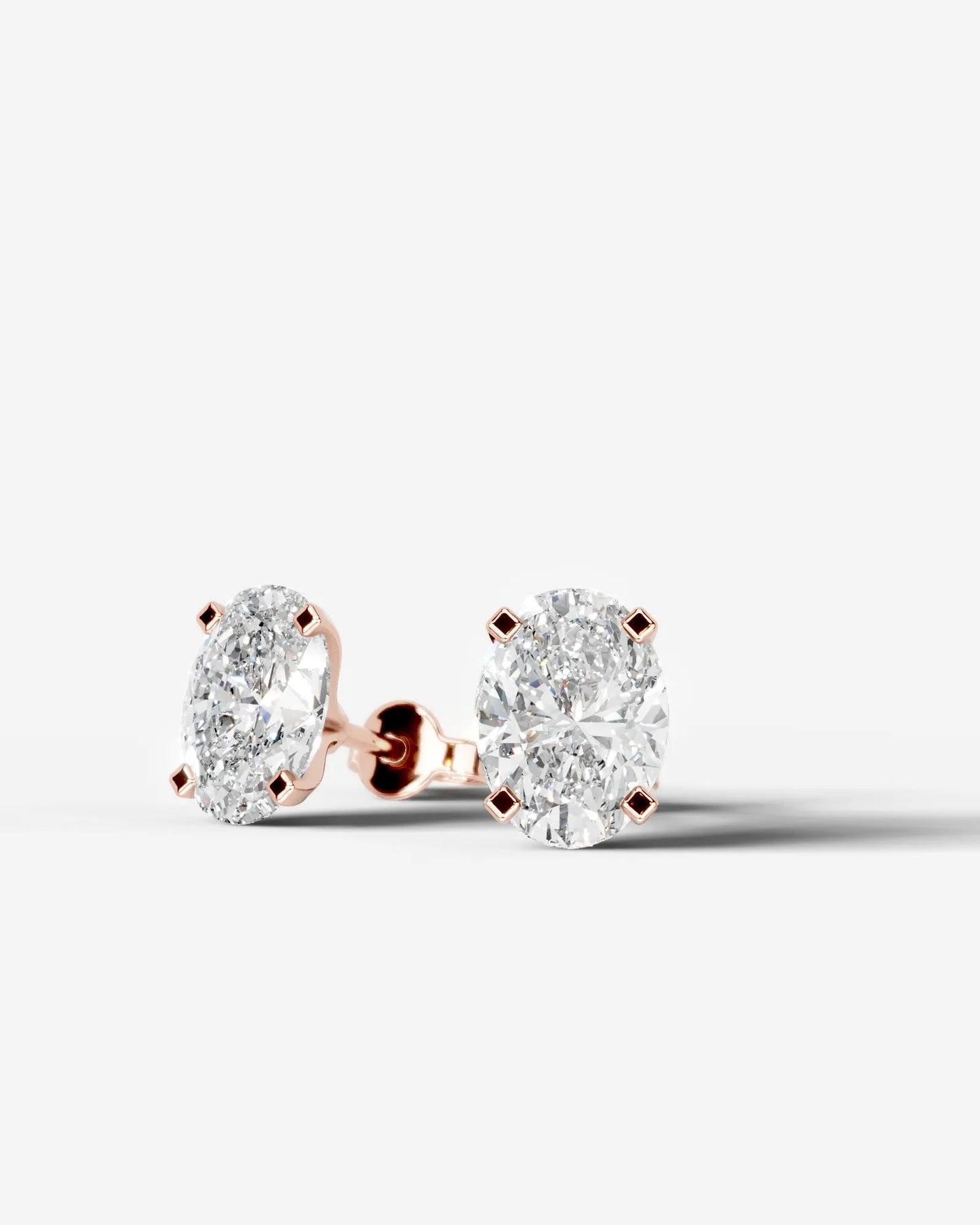 Jamie Lab Grown Diamond Earrings Oval - Rose Gold