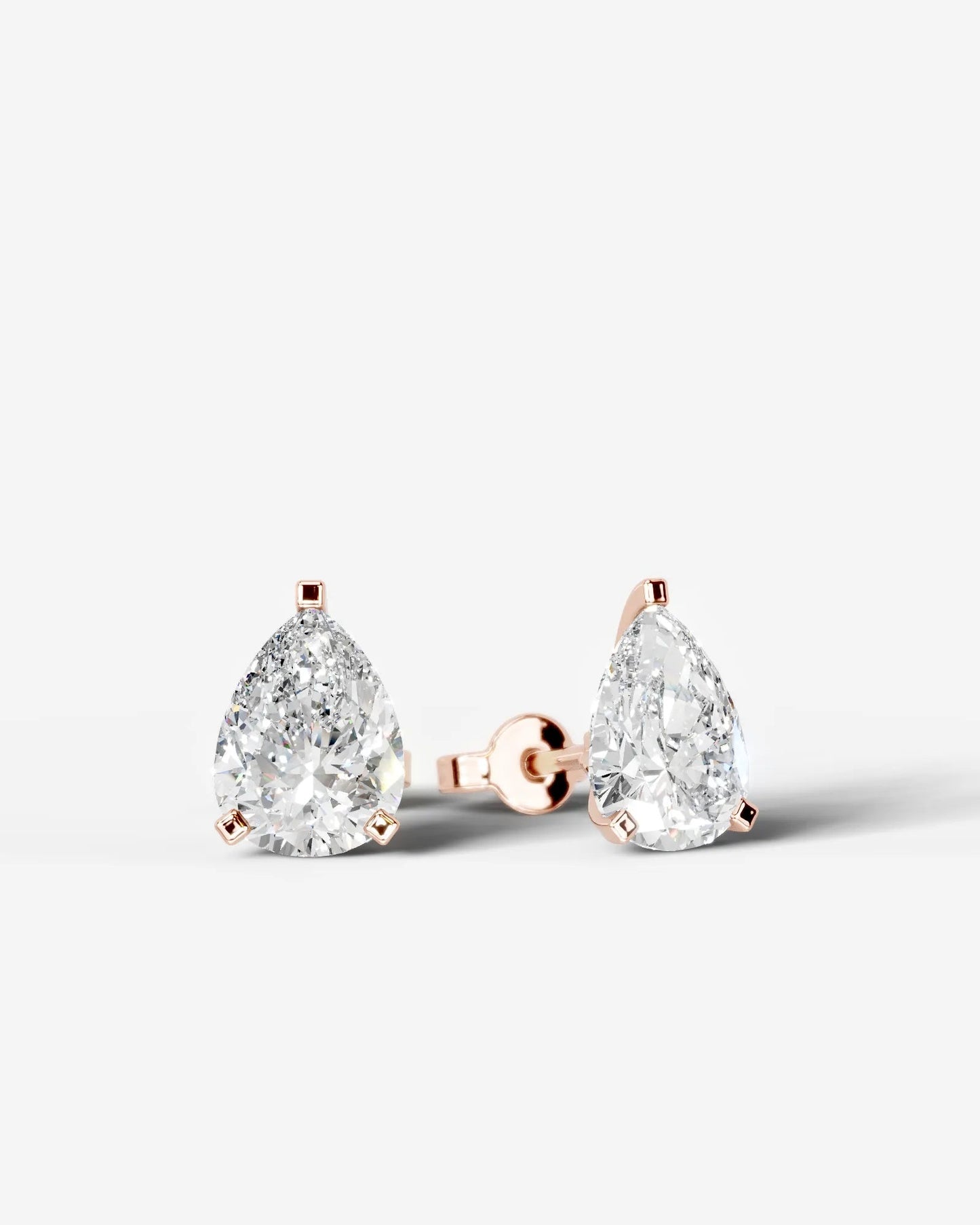 Jamie Lab Grown Diamond Earrings Pear - Rose Gold