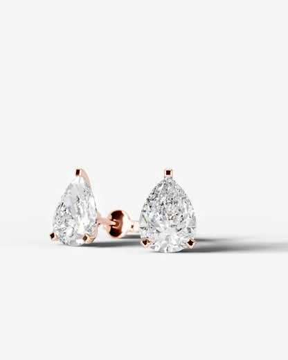 Jamie Lab Grown Diamond Earrings Pear - Rose Gold