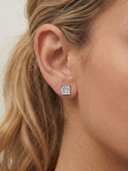 Jamie Lab Grown Diamond Earrings Princess - Rose Gold