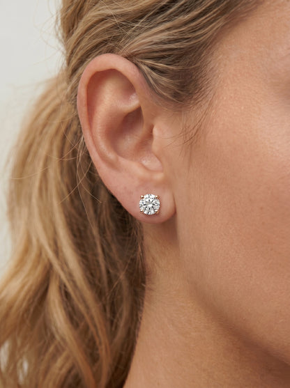 Jamie Lab Grown Diamond Earrings Round - Rose Gold