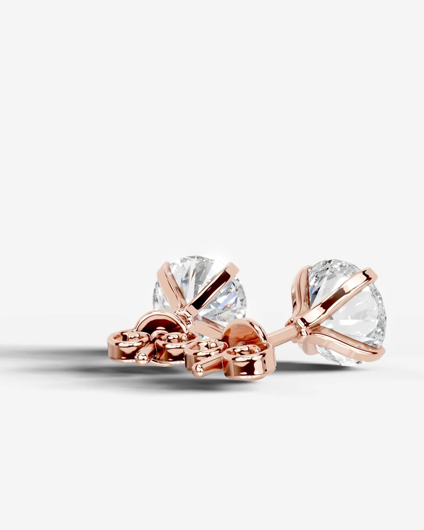 Jamie Lab Grown Diamond Earrings Round - Rose Gold