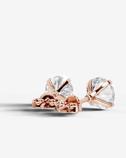 Jamie Lab Grown Diamond Earrings Round - Rose Gold