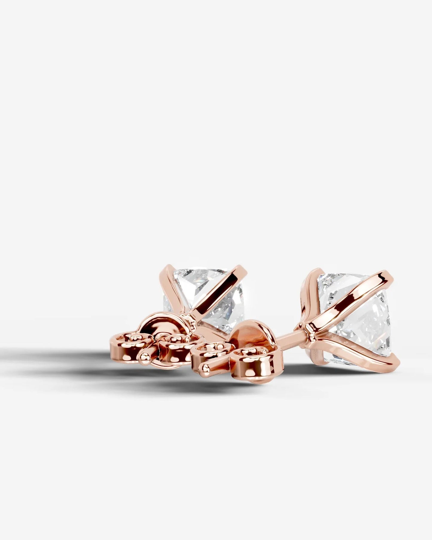 Jamie Lab Grown Diamond Earrings Square Cushion - Rose Gold
