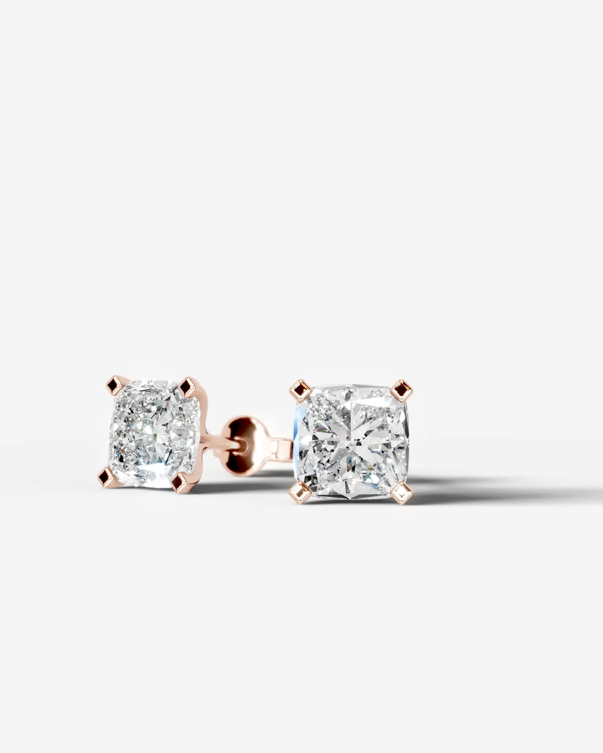 Jamie Lab Grown Diamond Earrings Square Cushion - Rose Gold