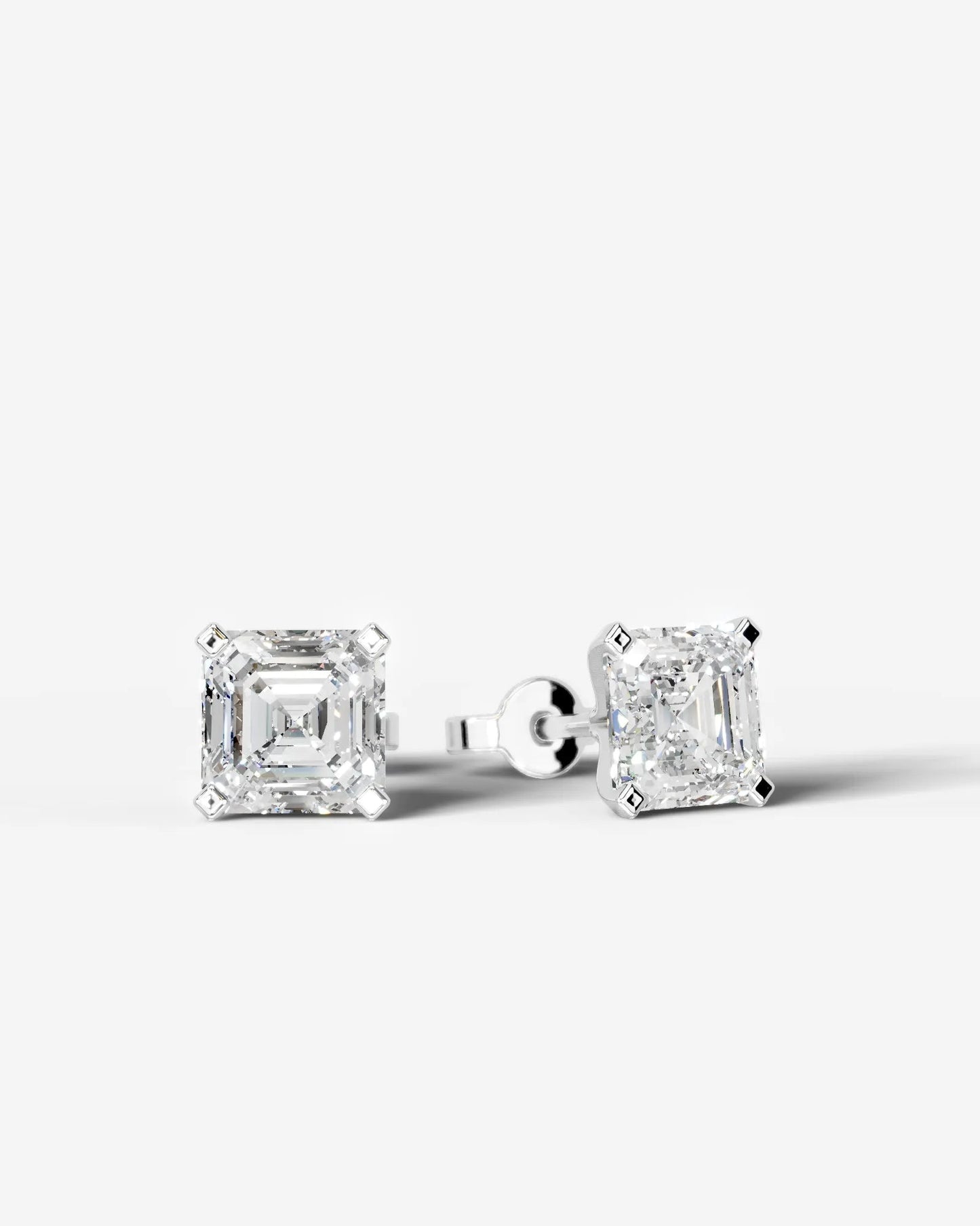 Jamie Lab Grown Diamond Earrings Asscher - Platinum