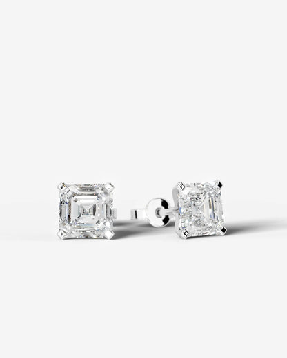 Jamie Lab Grown Diamond Earrings Asscher - Platinum