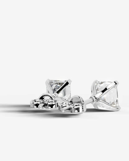 Jamie Lab Grown Diamond Earrings Asscher - Platinum