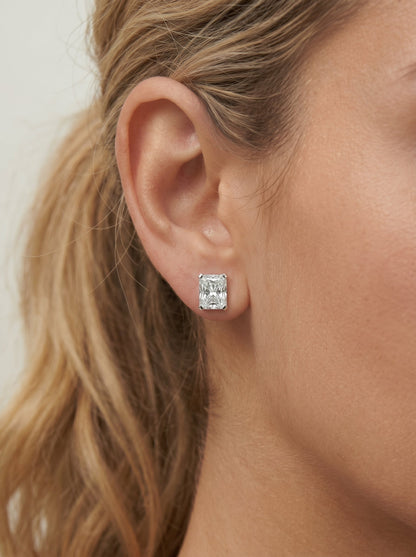 Jamie Lab Grown Diamond Earrings Elongated Radiant - Platinum