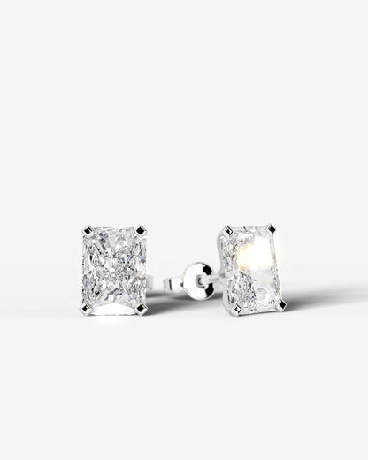 Jamie Lab Grown Diamond Earrings Elongated Radiant - Platinum