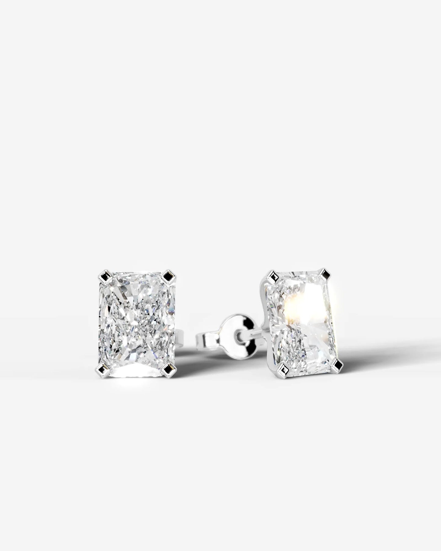 Jamie Lab Grown Diamond Earrings Elongated Radiant - White Gold