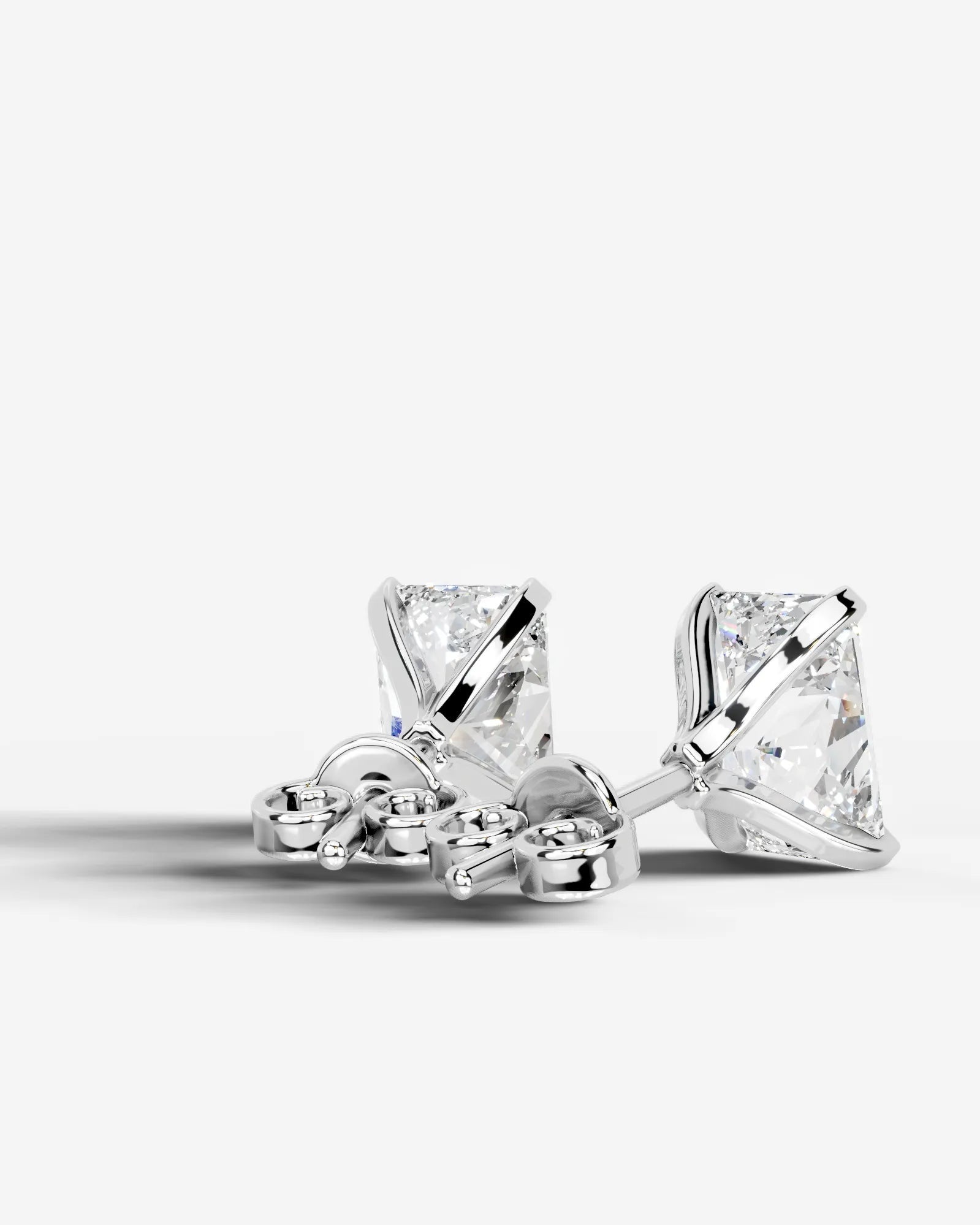 Jamie Lab Grown Diamond Earrings Elongated Radiant - White Gold