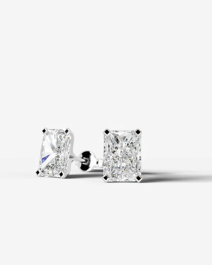 Jamie Lab Grown Diamond Earrings Elongated Radiant - Platinum