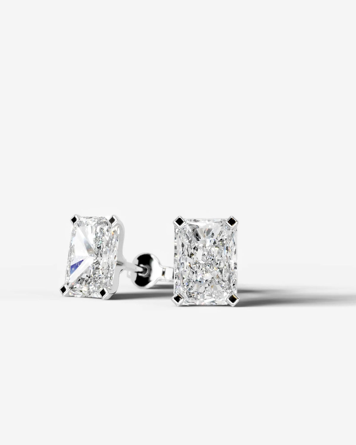 Jamie Lab Grown Diamond Earrings Elongated Radiant - White Gold