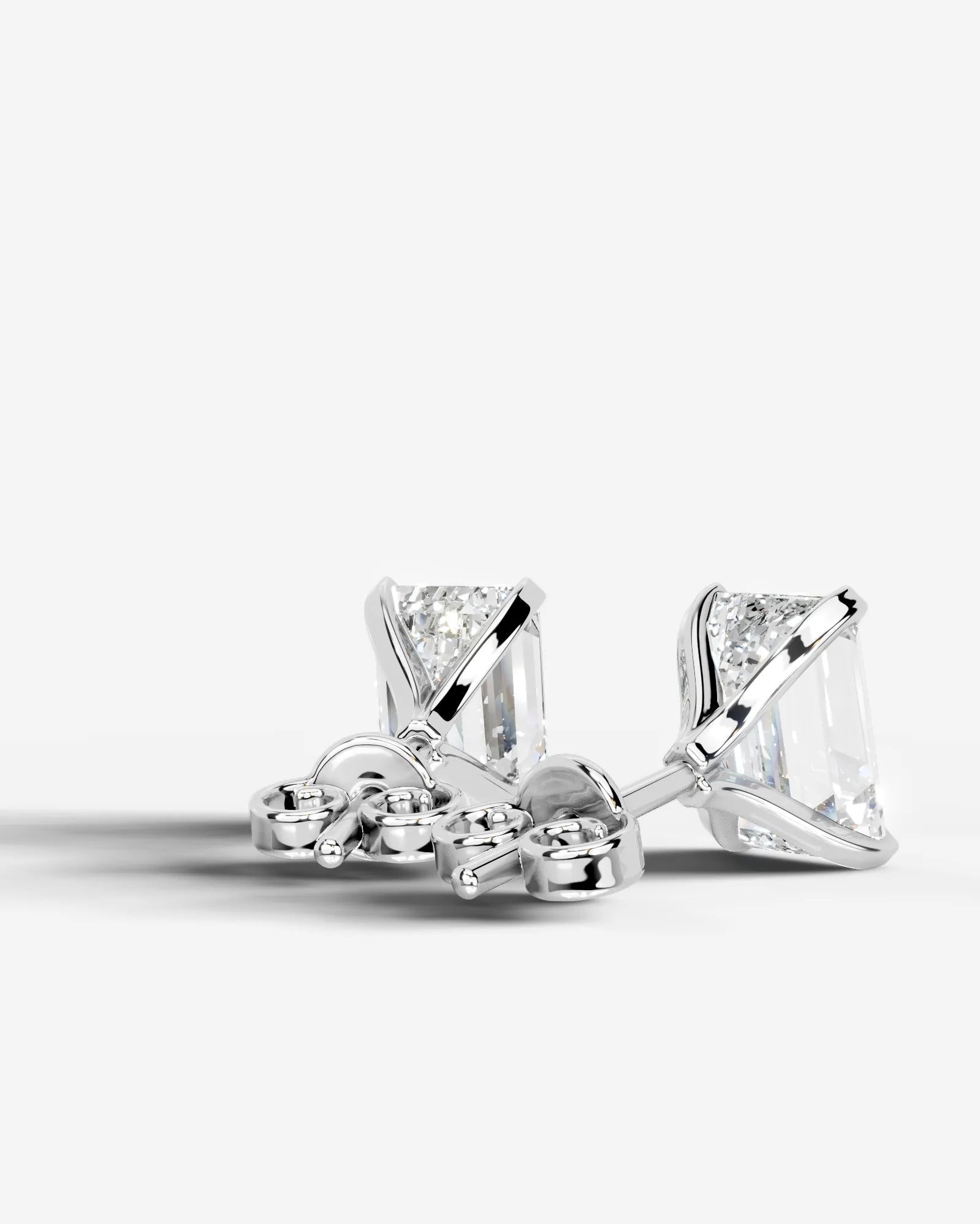 Jamie Lab Grown Diamond Earrings Emerald - White Gold