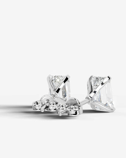 Jamie Lab Grown Diamond Earrings Emerald - White Gold