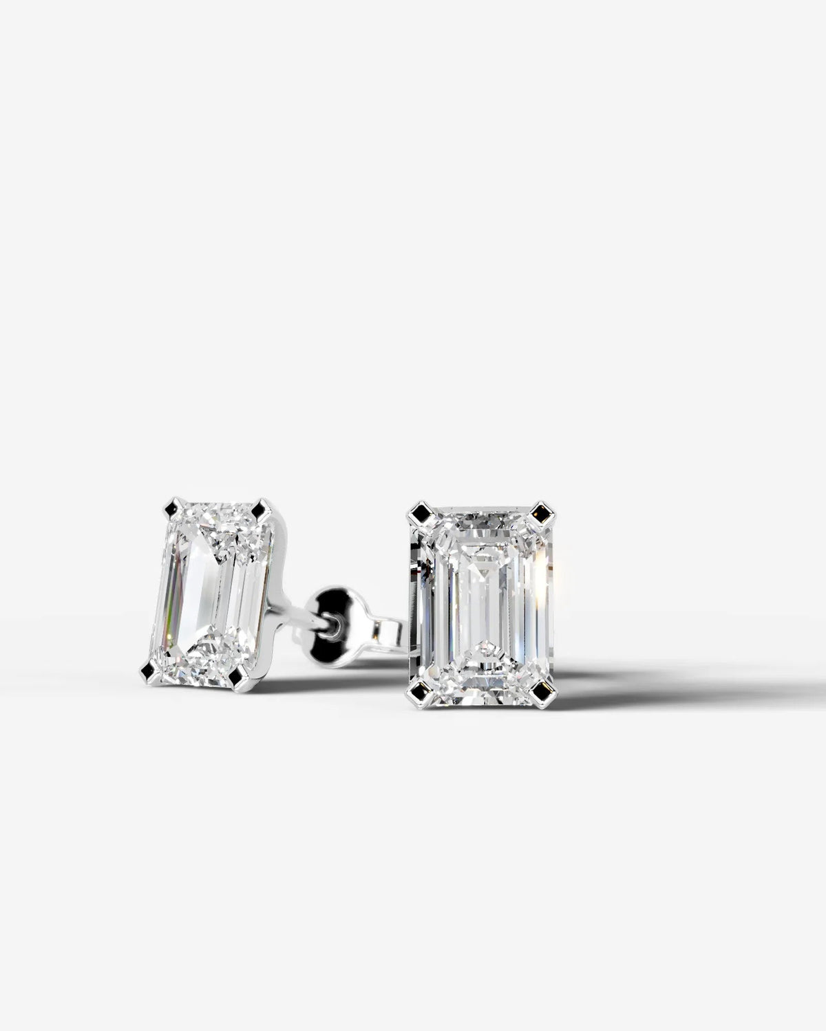 Jamie Lab Grown Diamond Earrings Emerald - Platinum