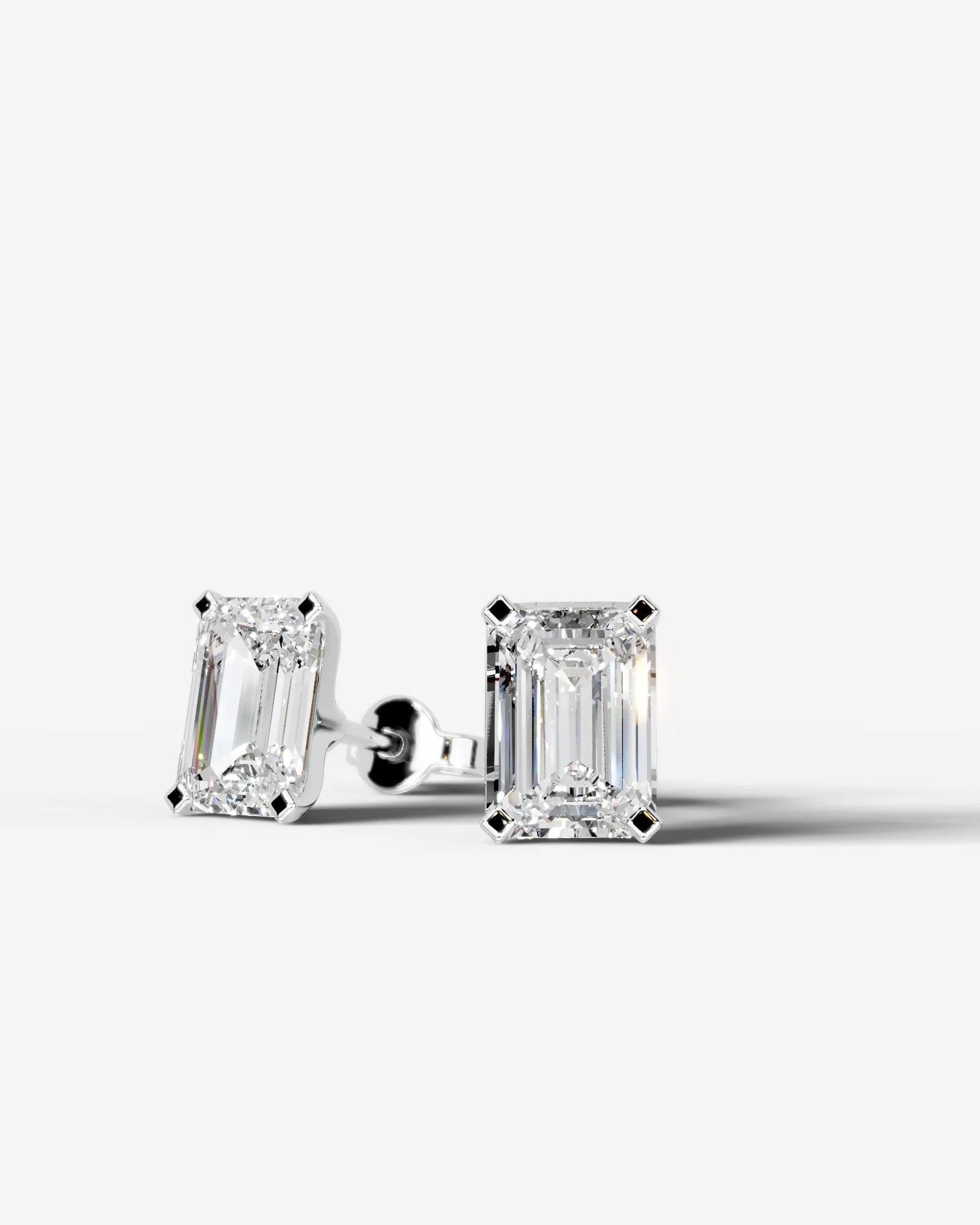 Jamie Lab Grown Diamond Earrings Emerald - White Gold