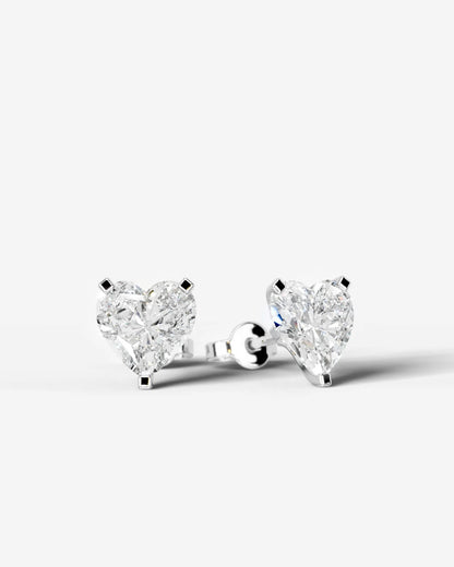 Jamie Lab Grown Diamond Earrings Heart - Platinum