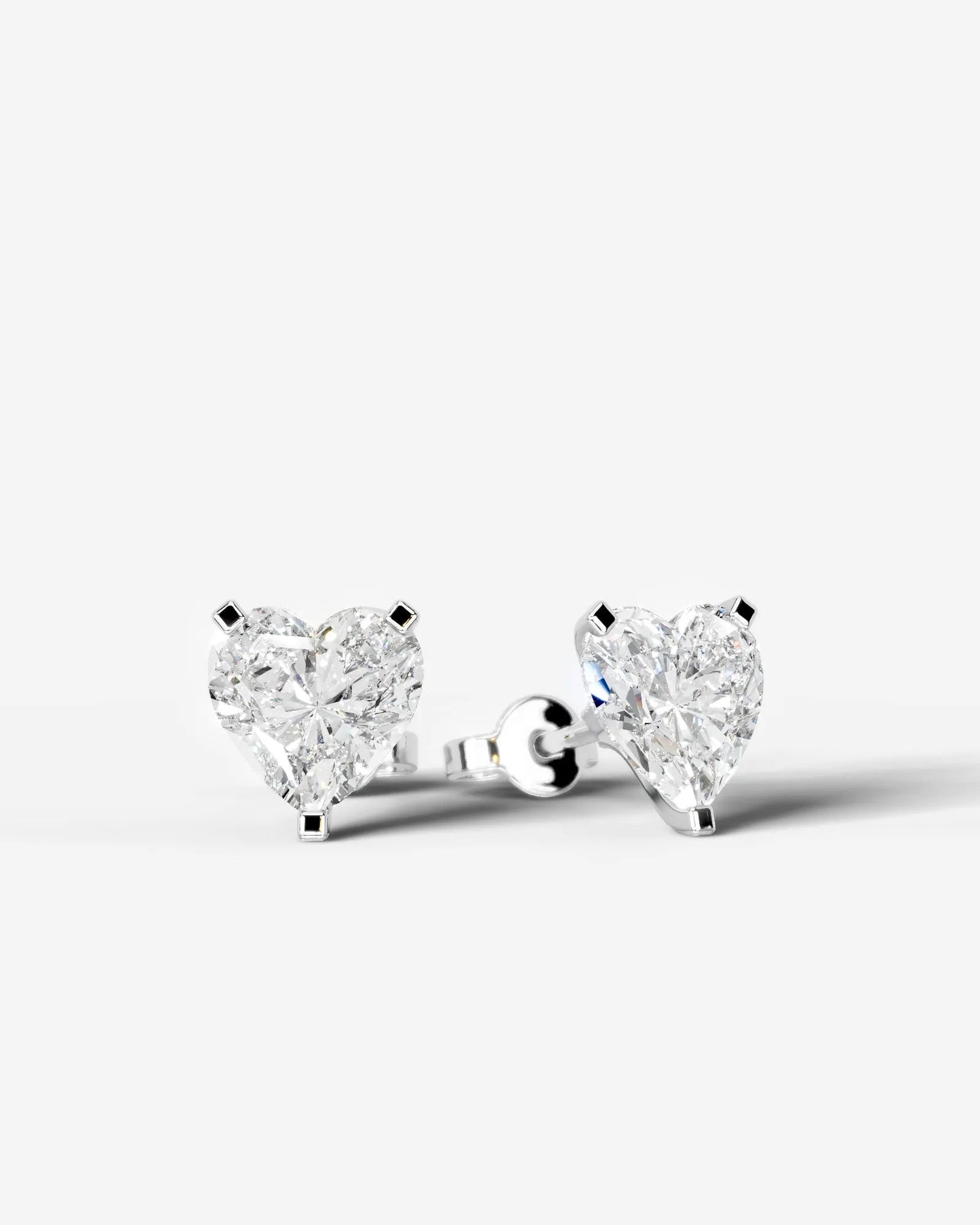 Jamie Lab Grown Diamond Earrings Heart - White Gold