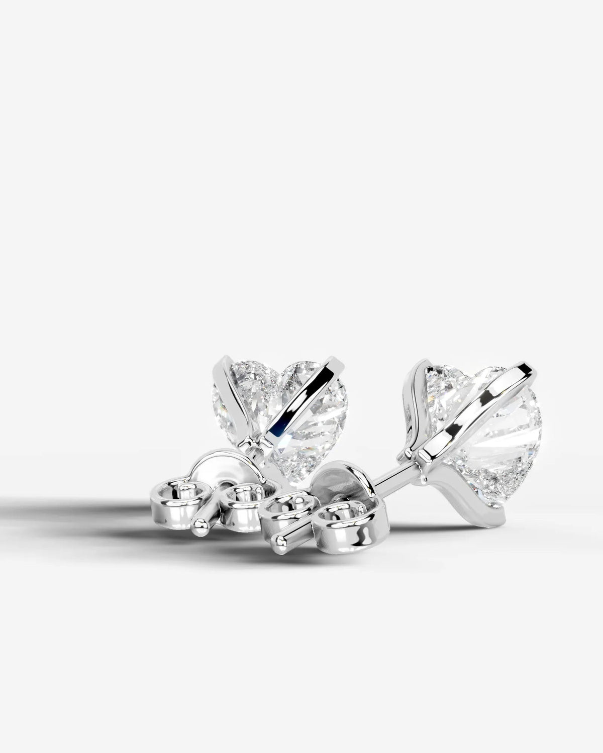 Jamie Lab Grown Diamond Earrings Heart - Platinum