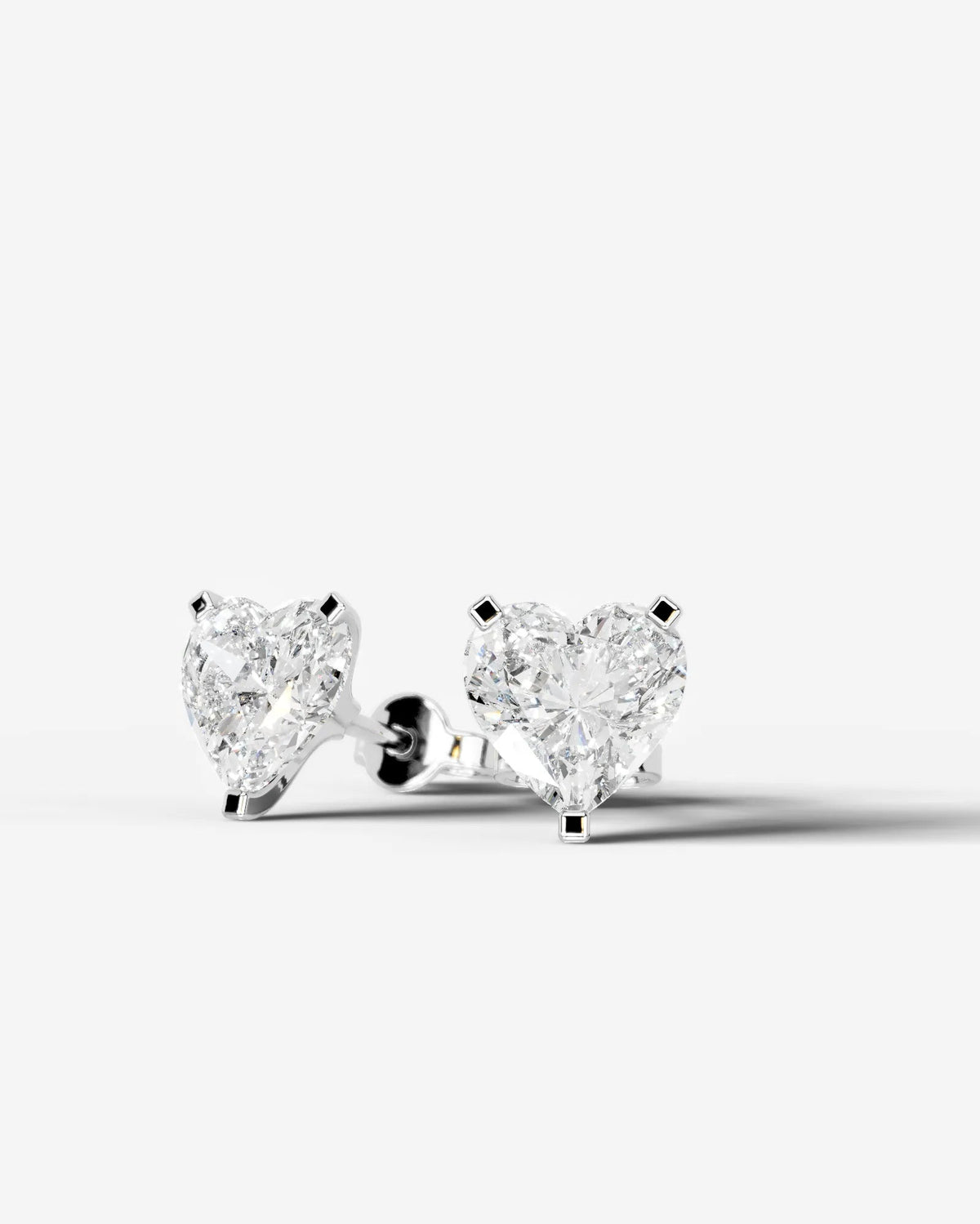 Jamie Lab Grown Diamond Earrings Heart - Platinum
