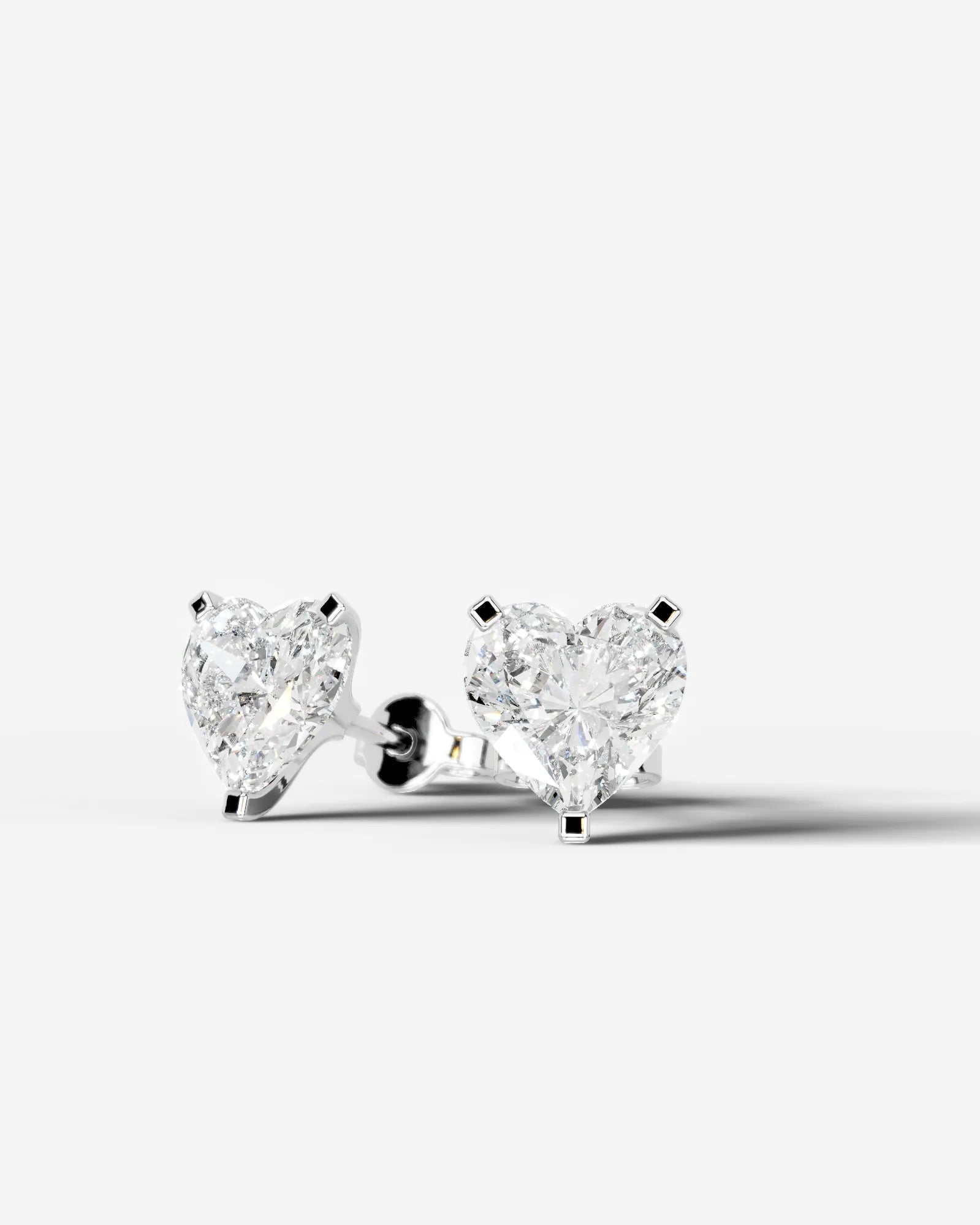 Jamie Lab Grown Diamond Earrings Heart - Platinum