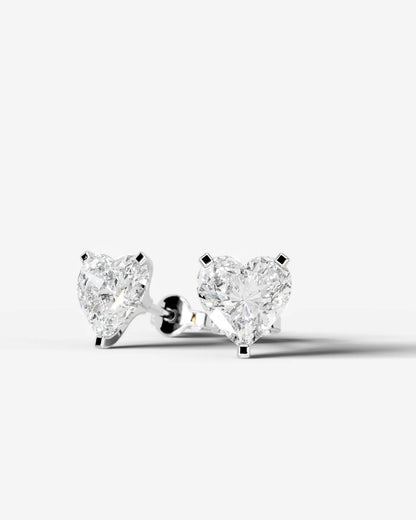 Jamie Lab Grown Diamond Earrings Heart - Platinum