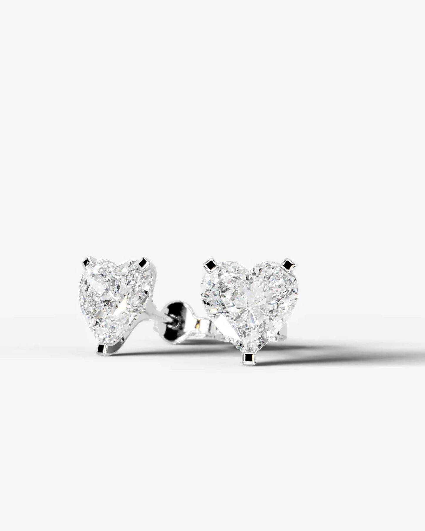 Jamie Lab Grown Diamond Earrings Heart - White Gold