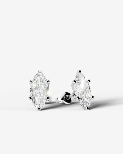 Jamie Lab Grown Diamond Earrings Marquise - White Gold